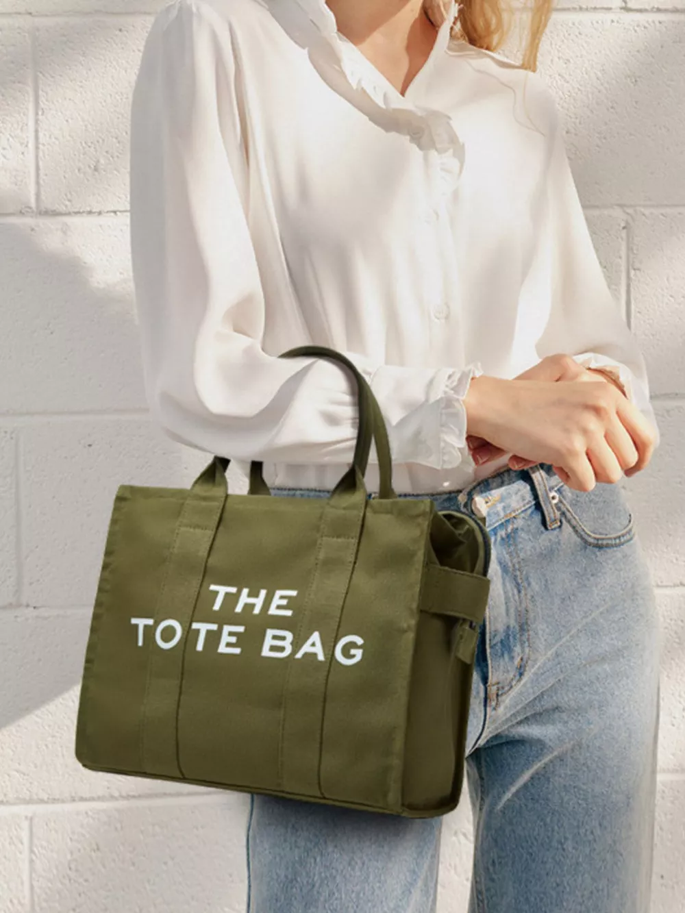 Letter Graphic Canvas Handbag, image 6