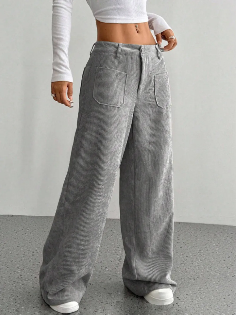 Wide Leg Pants with Pockets, image 5