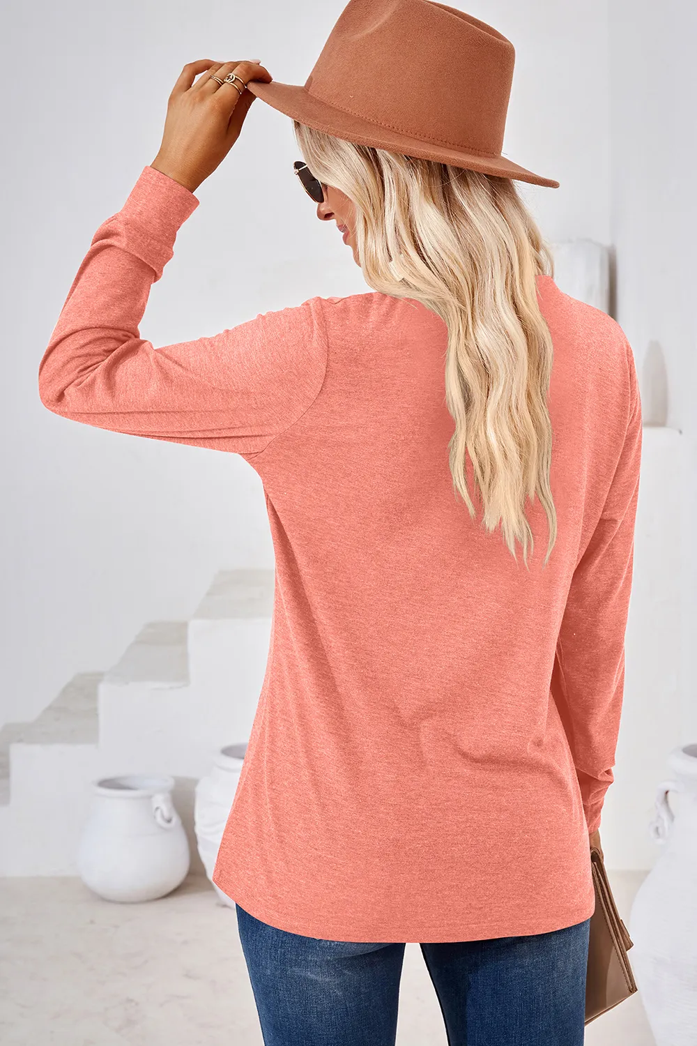 Notched Long Sleeve T-Shirt, image 17