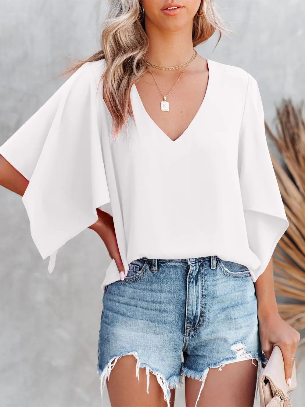 V-Neck Half Sleeve Blouse, image 6