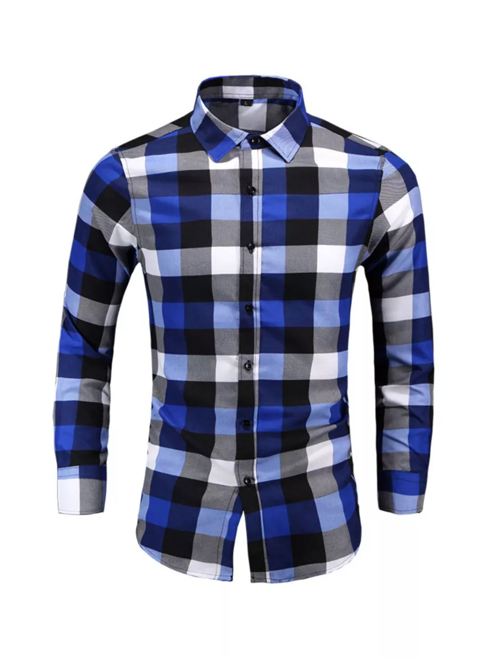 Men's Plus Size Plaid Long Sleeve Shirt, image 3