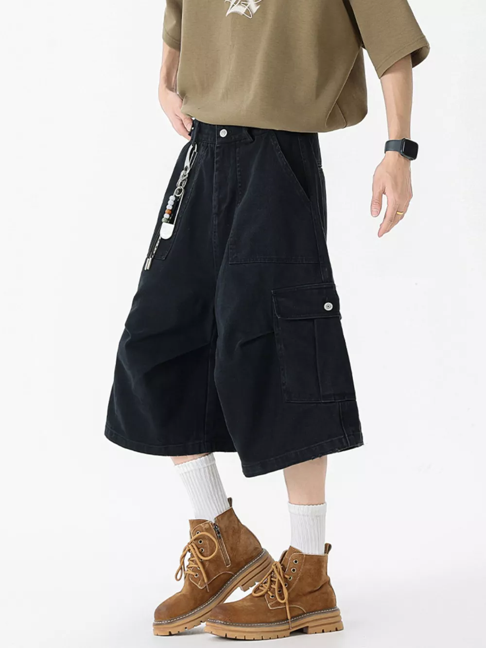 Men's Full Size Loose Fit Cargo Shorts Plus Size, image 12