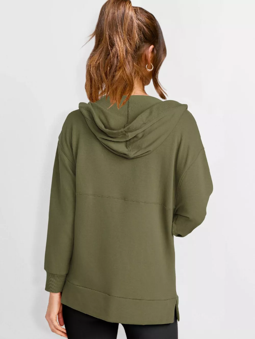 Drawstring Kangaroo Pocket Long Sleeve Hoodie, image 15