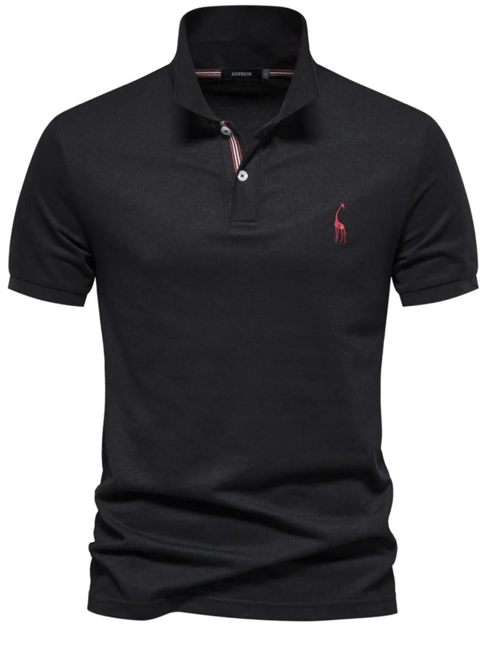 Men's Giraffe Embroidered Short Sleeve Polo