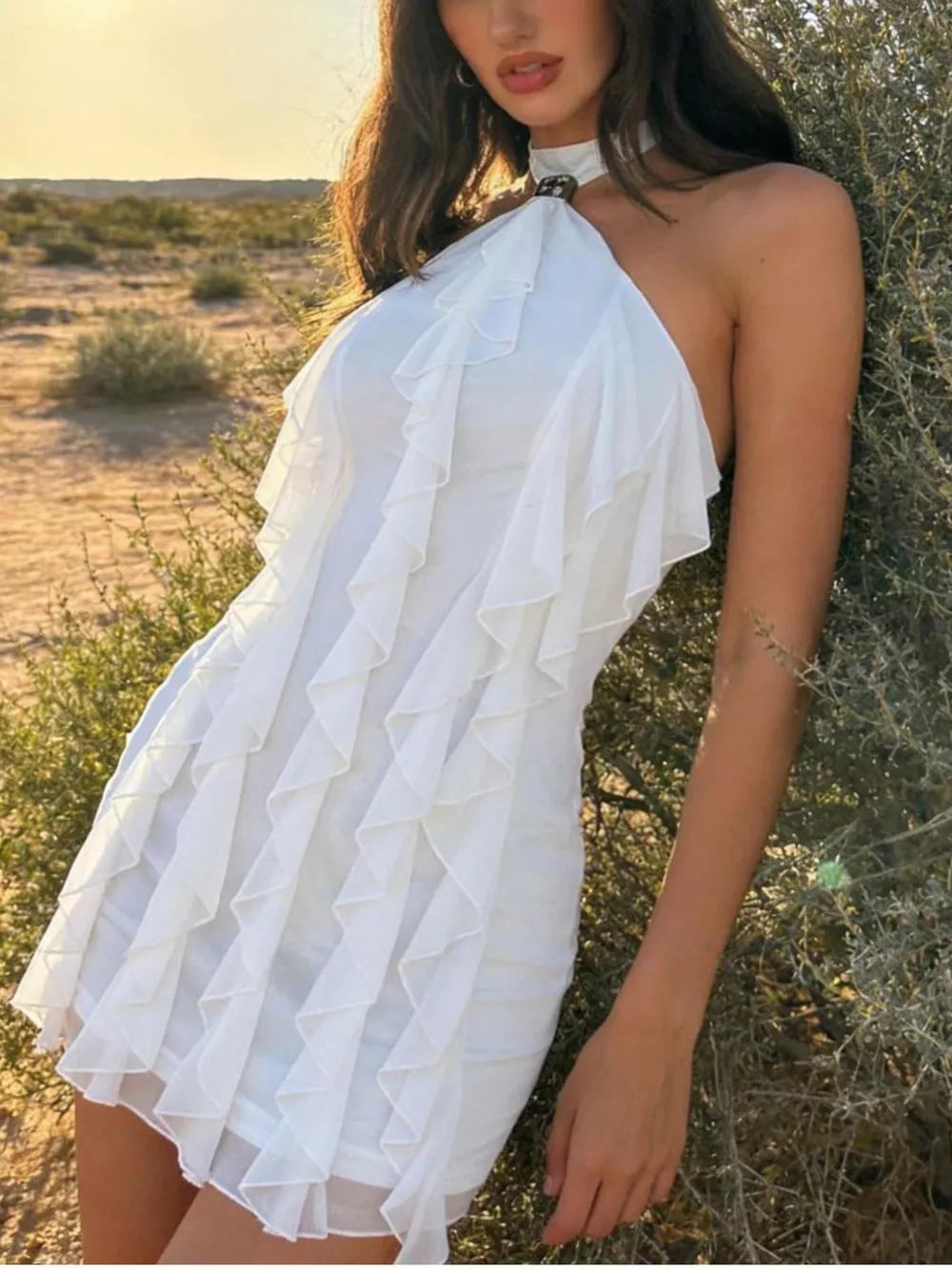 Ruffle Halter Neck Mini Dress, image 6