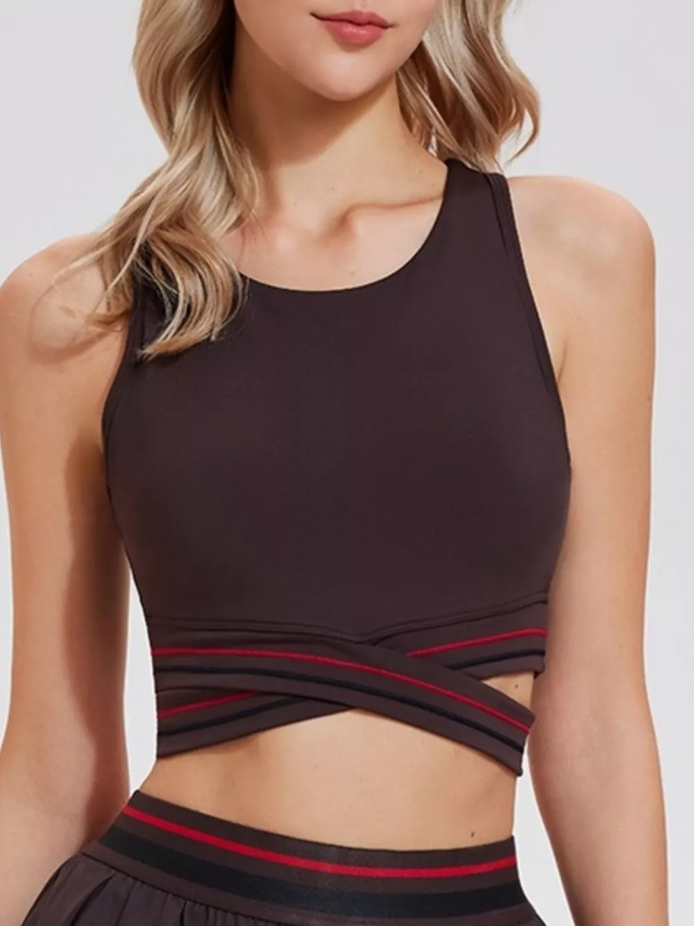 Full Size Criss-Cross Hem Active Tank Plus Size, image 8
