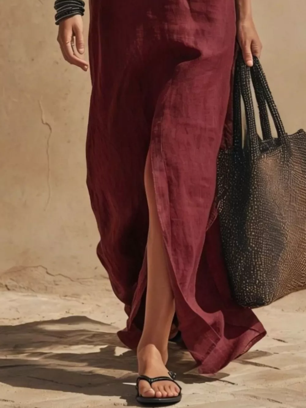 Slit Front Spaghetti Strap Maxi Dress, image 12