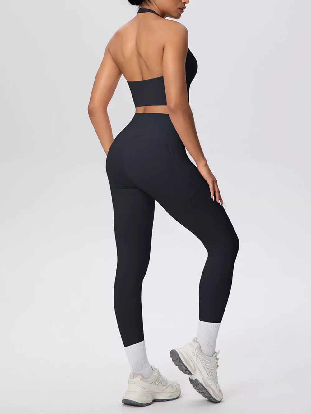 Halter Neck Crop Top and High-Waisted Leggings Active Set, image 12