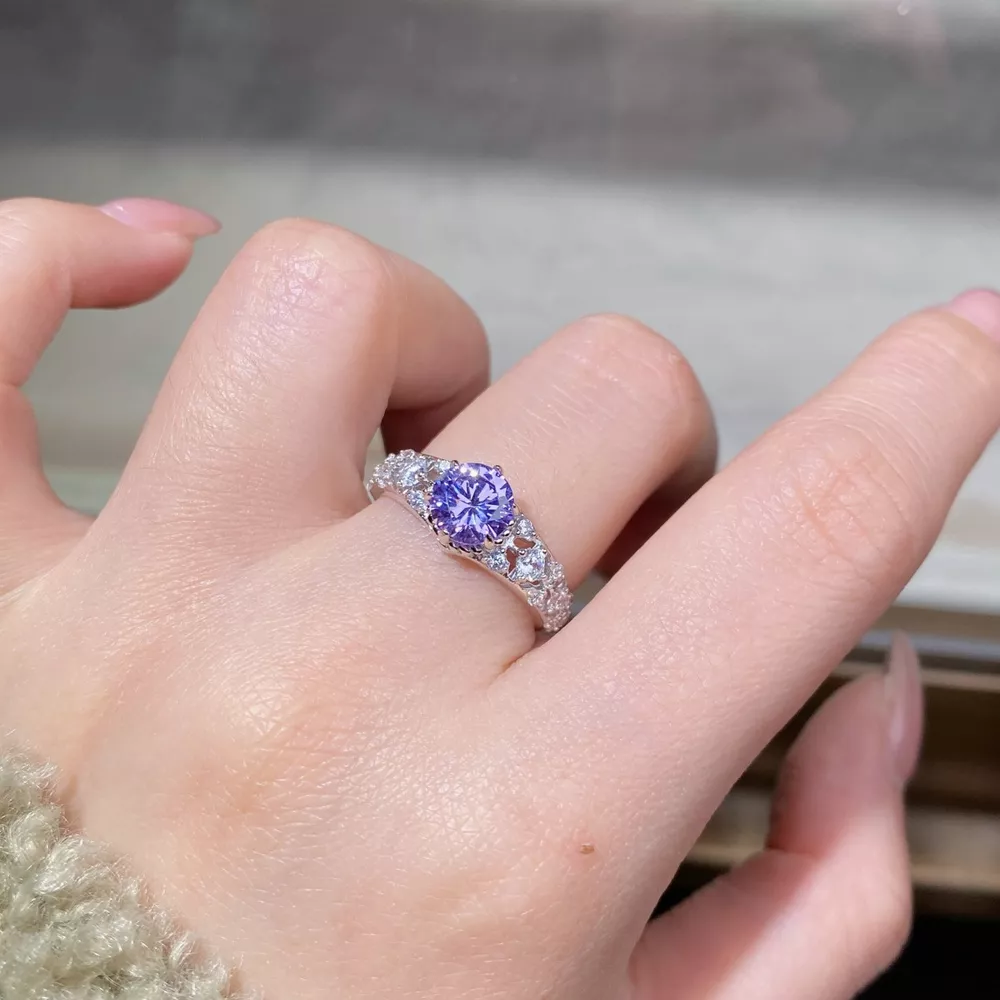 Growing High-Carbon Diamond 925 Sterling Silver Ring, image 3