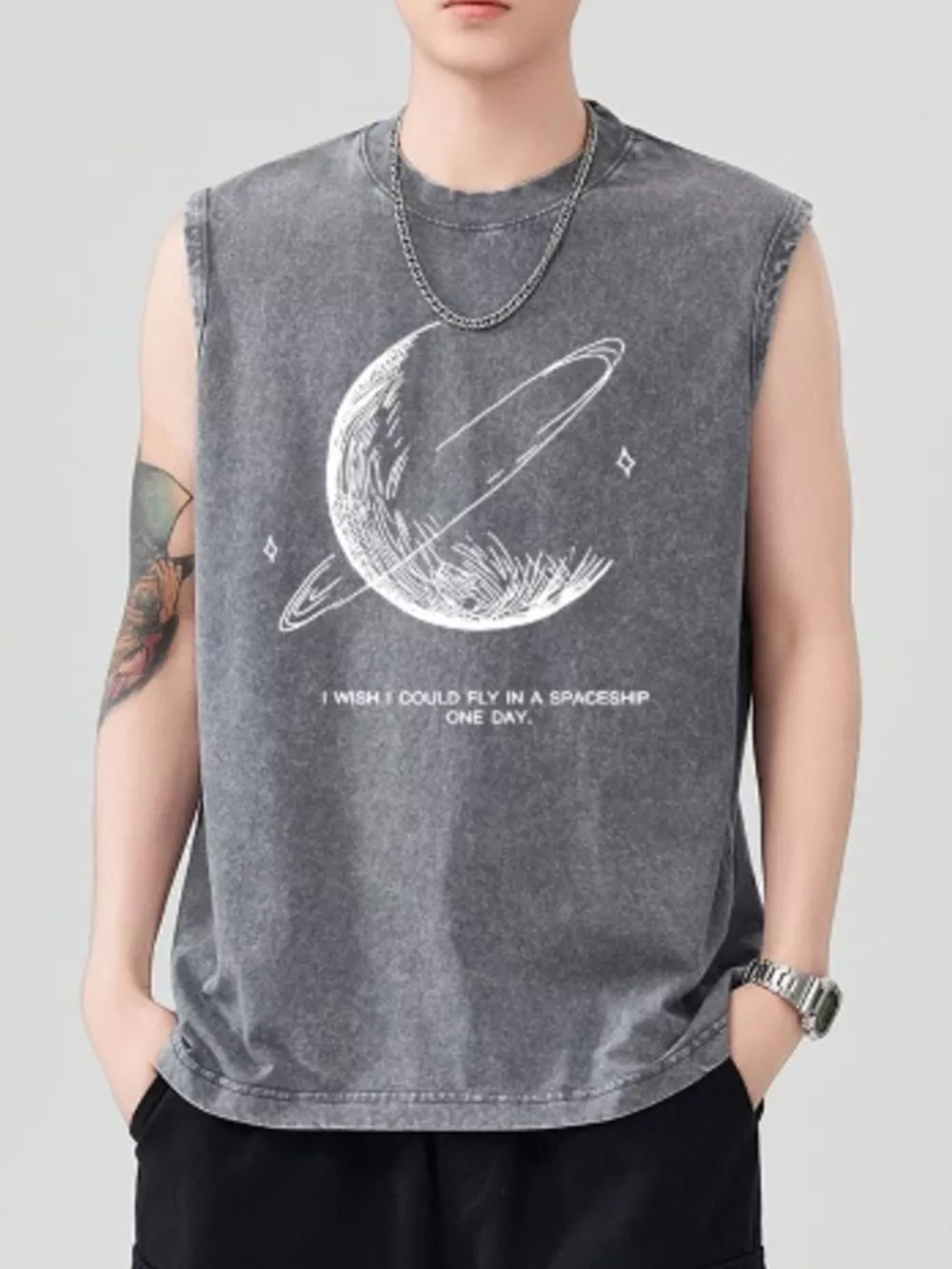 Men's Graphic Round Neck Tank, image 7