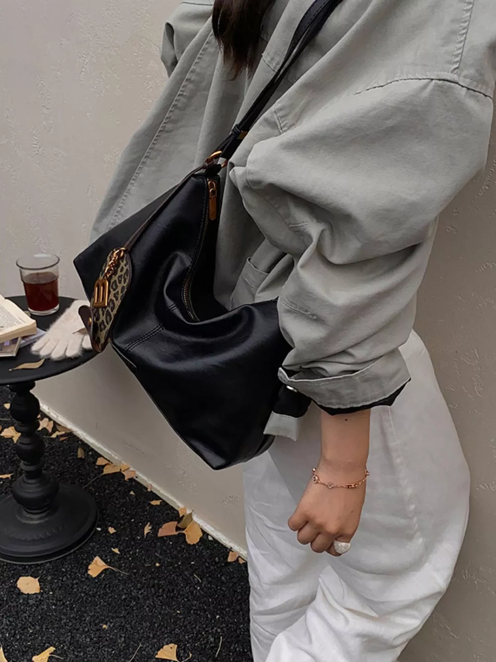 Leather Adjustable Strap Shoulder Bag