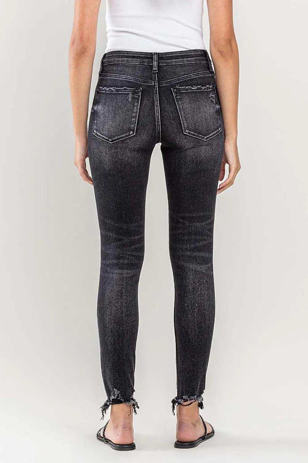 Raw Hem Cropped Skinny Jeans, image 2
