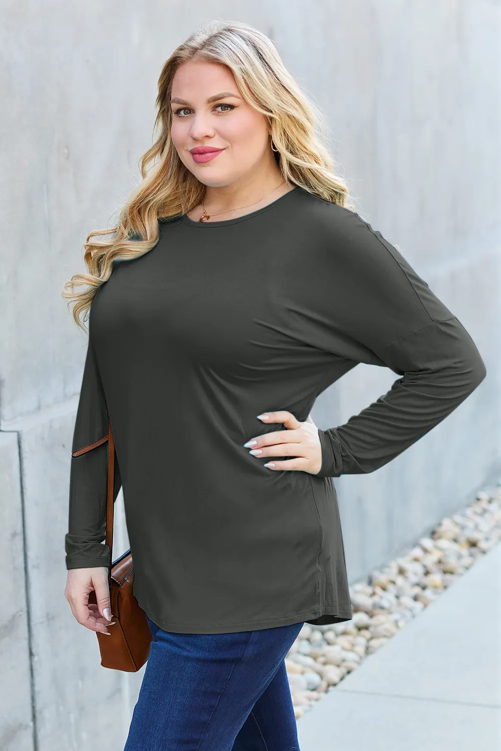 Full Size Round Neck Dropped Shoulder T-Shirt, image 28