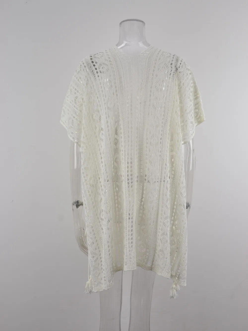 Cutout V-Neck Cover-Up with Tassel, image 34