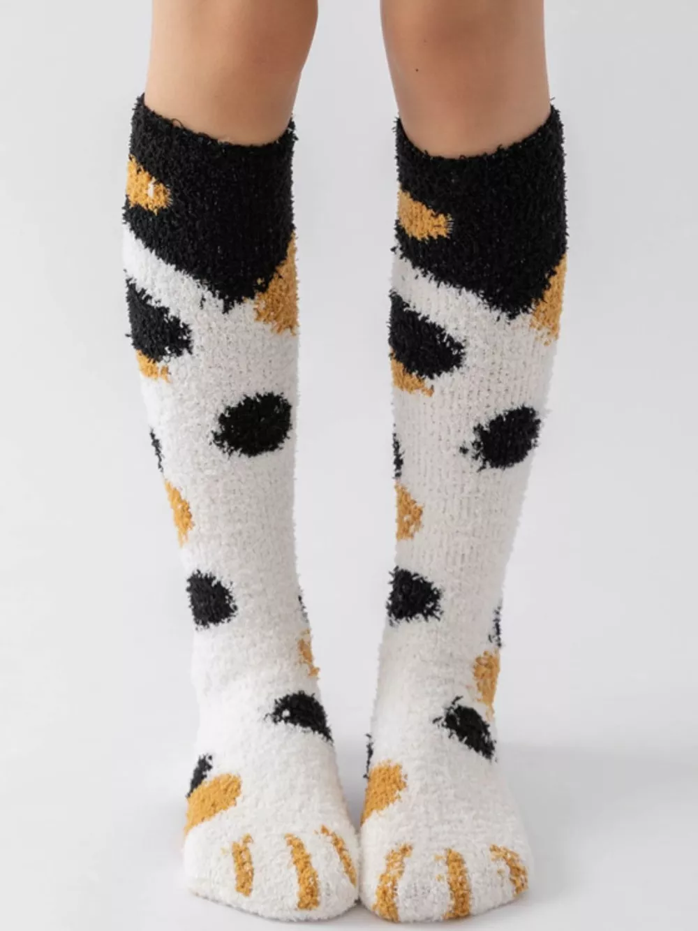 Fuzzy Knee-High Animal Paw Socks, image 6