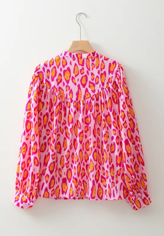Leopard Print Button Down Long Sleeve Shirt, image 11