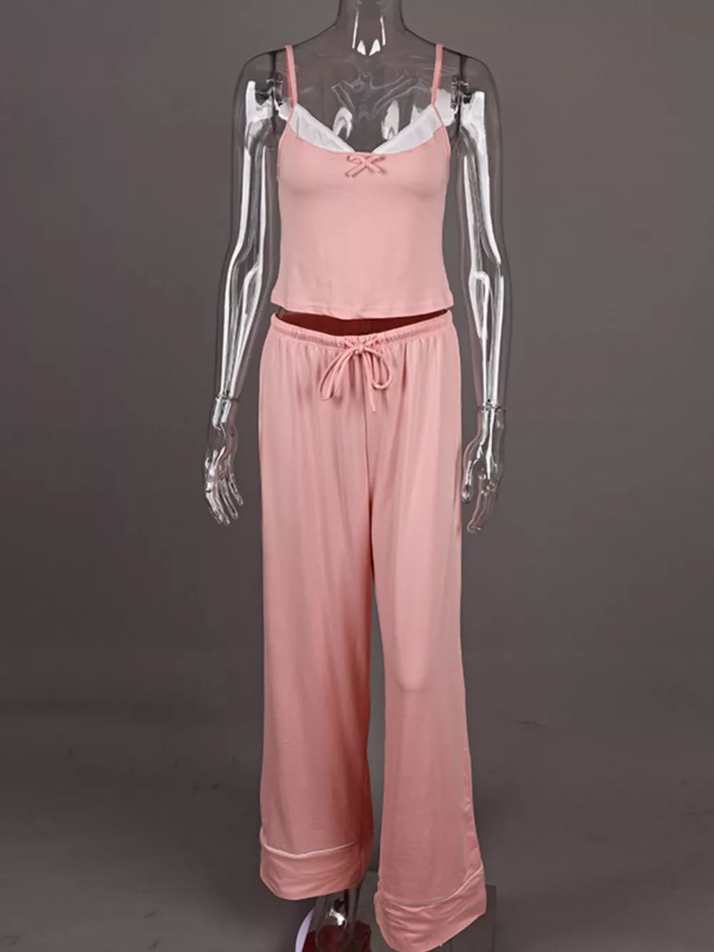Lace Trim Cami & Pants Lounge Set, image 7