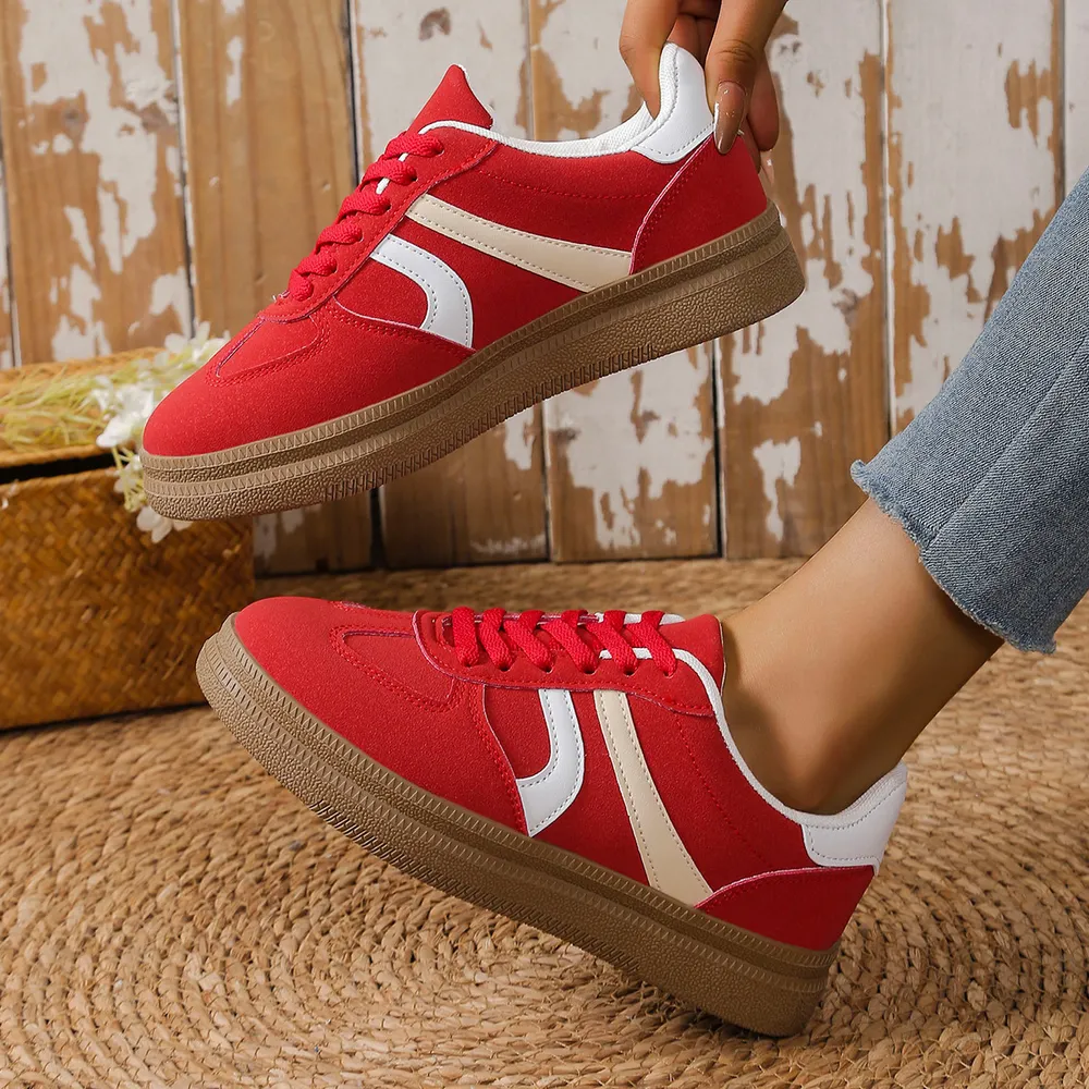 Contrast Round Toe Platform Sneakers, image 5