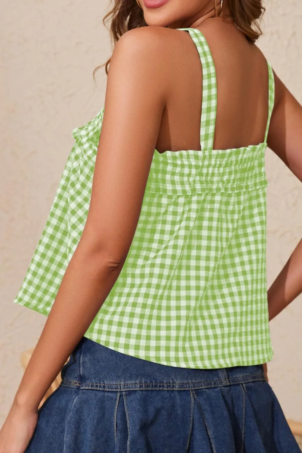 Tied Front Textured Square Neck Cami, image 25
