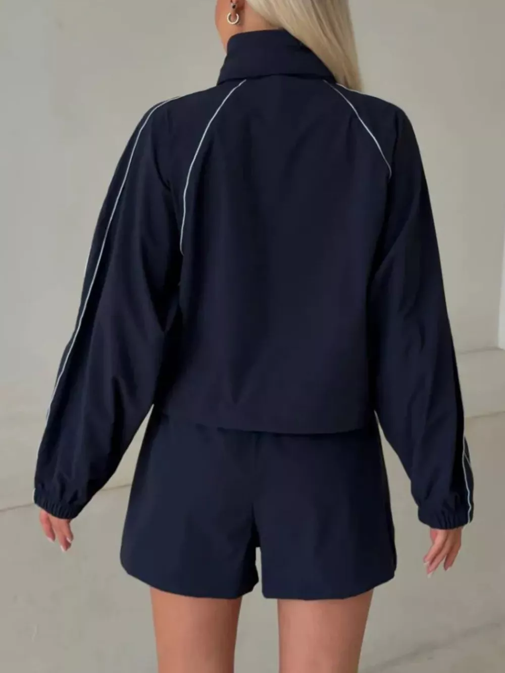 Drawstring Zip-Up Jacket and Shorts Set, image 14