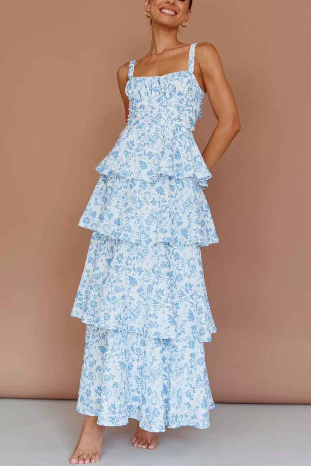 Floral Layered Maxi Dress