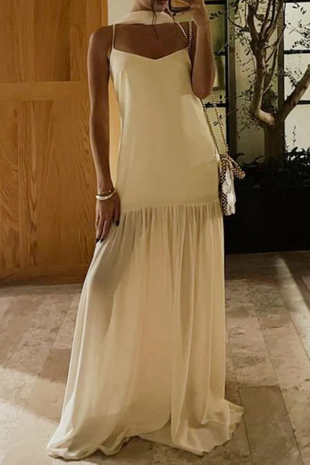 Adjustable Strap Maxi Cami Dress with Scarf, image 24