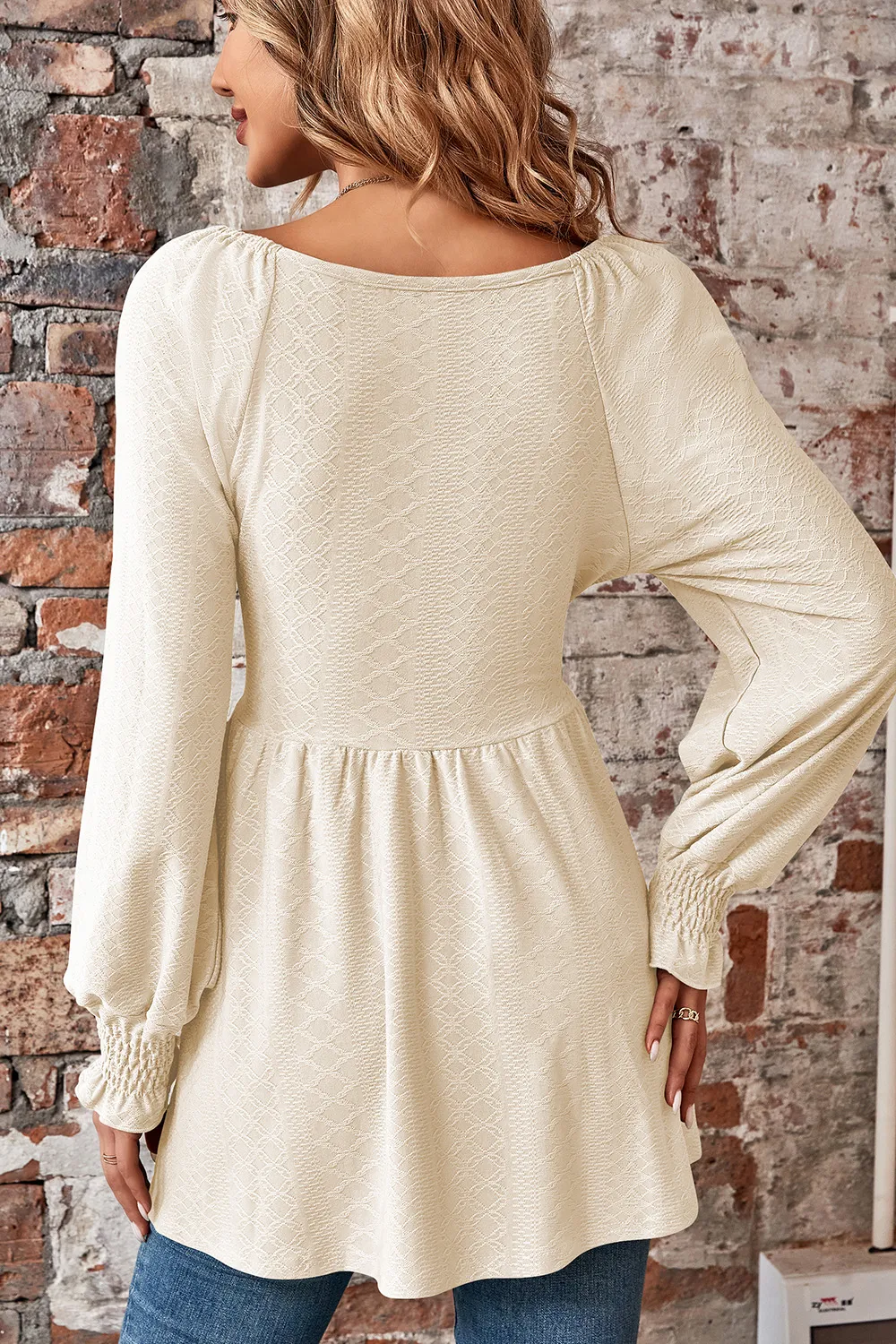 Peplum V-Neck Long Sleeve Blouse, image 29