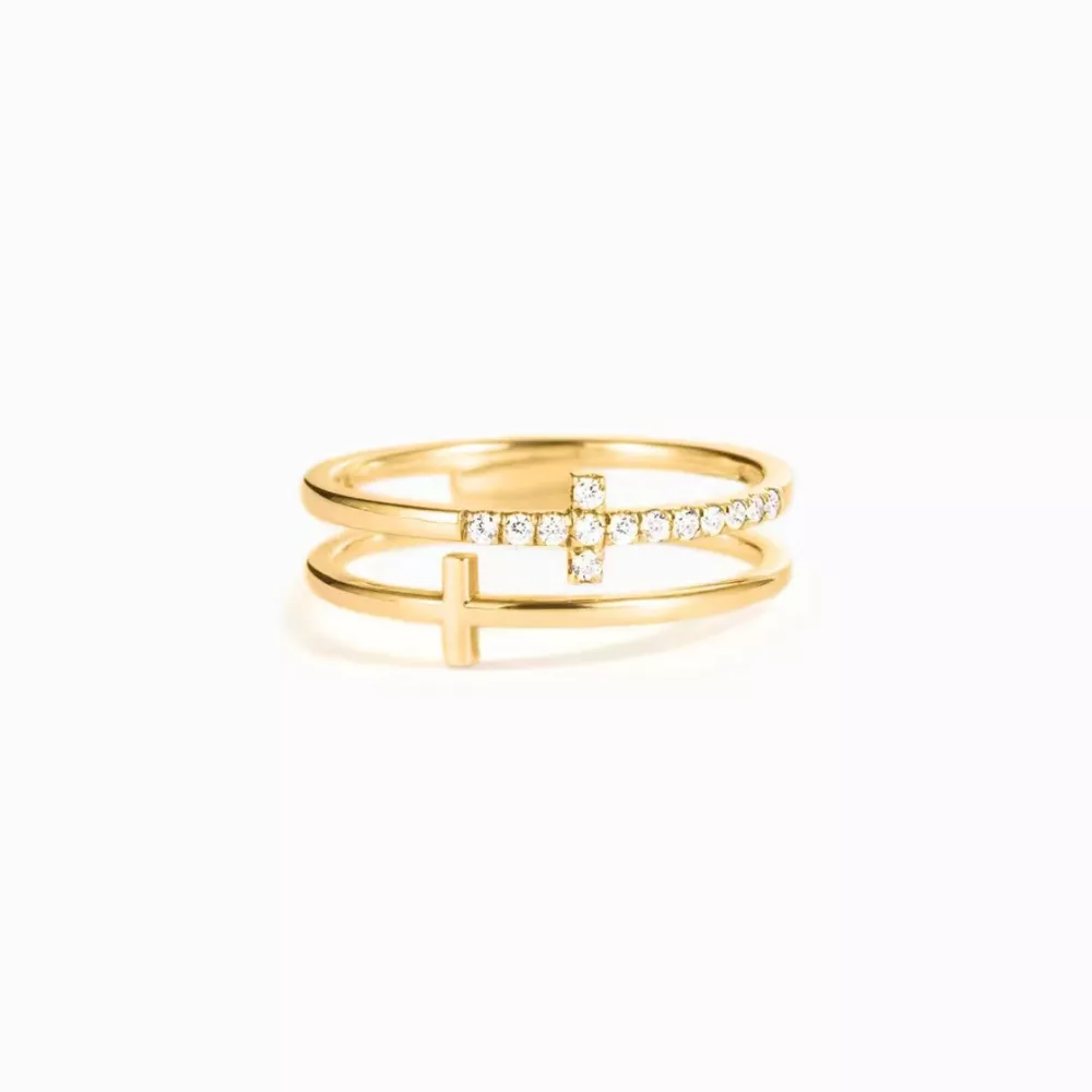 Double Band Cross Ring