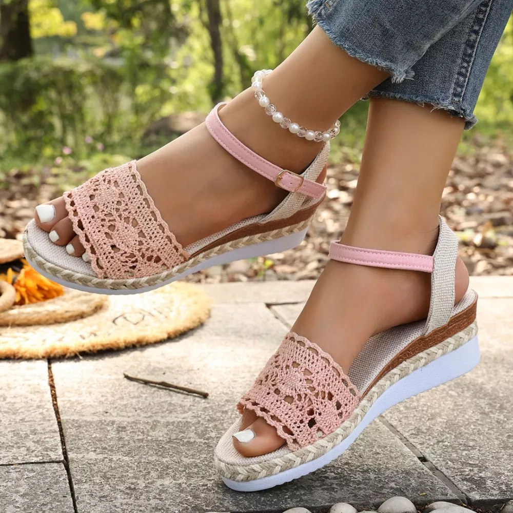 Crochet Espadrille Platform Sandals, image 16