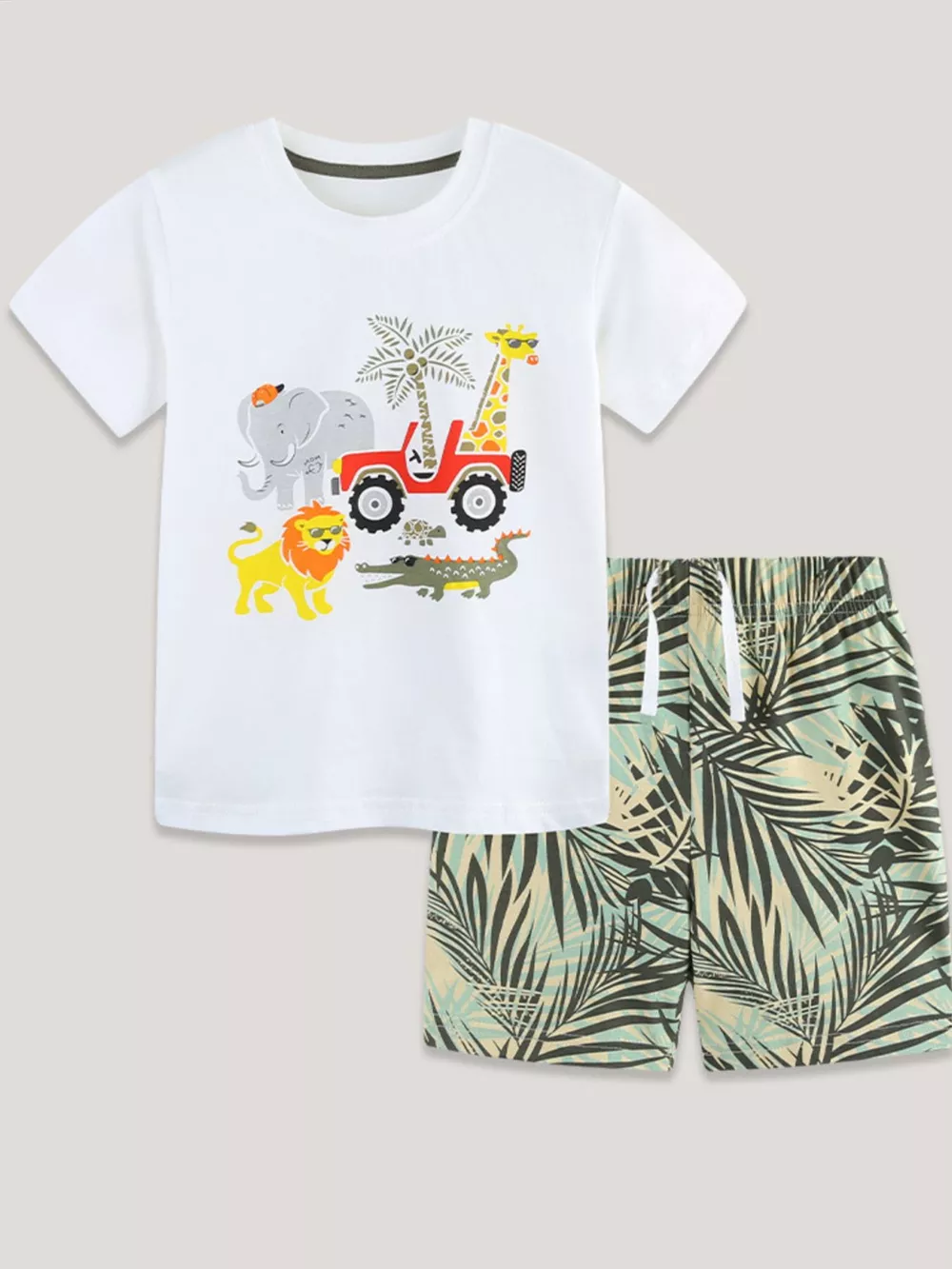 Children's Animal Graphic Tee and Shorts Set, image 2
