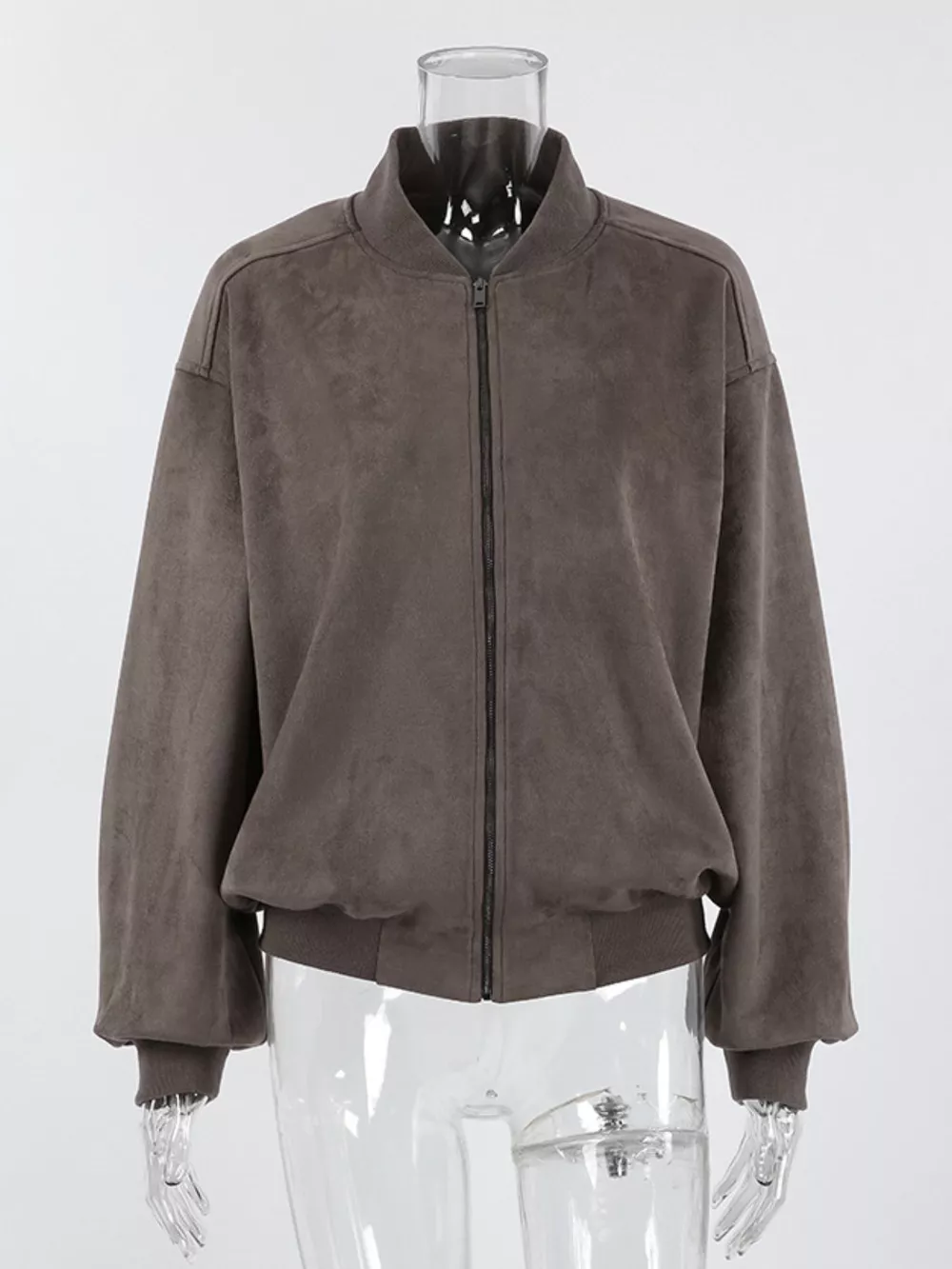 Zip Up Dropped Shoulder Jacket, image 6