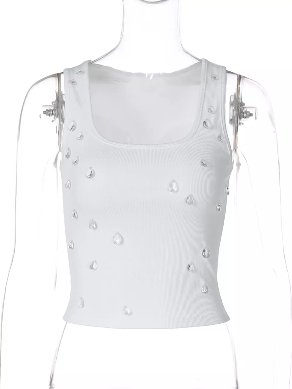 Bead Embellished Square Neck Tank, image 4