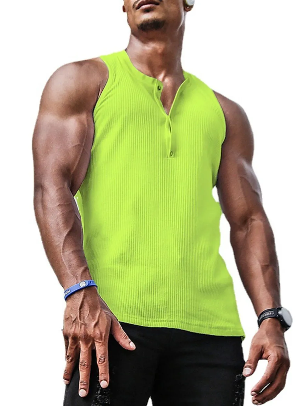 Men's Plus Size Ribbed Tank, image 8