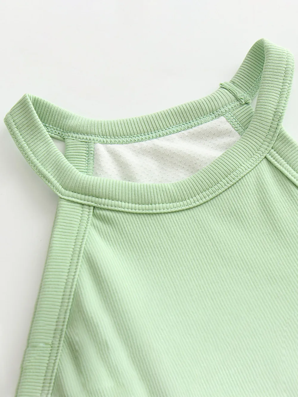 Ribbed Grecian Neck Cropped Tank with Chest Pads, image 23