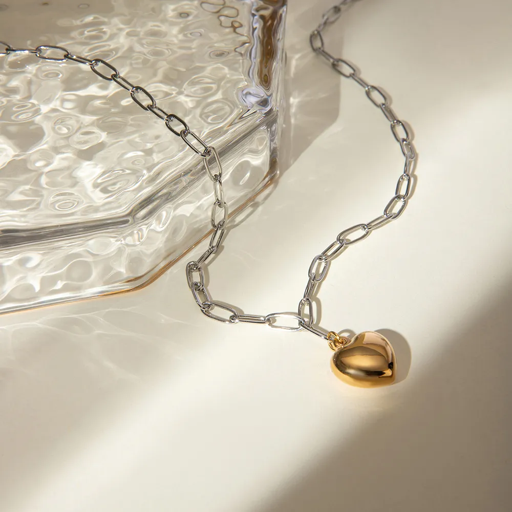Stainless Steel Heart Pendant Necklace, image 4