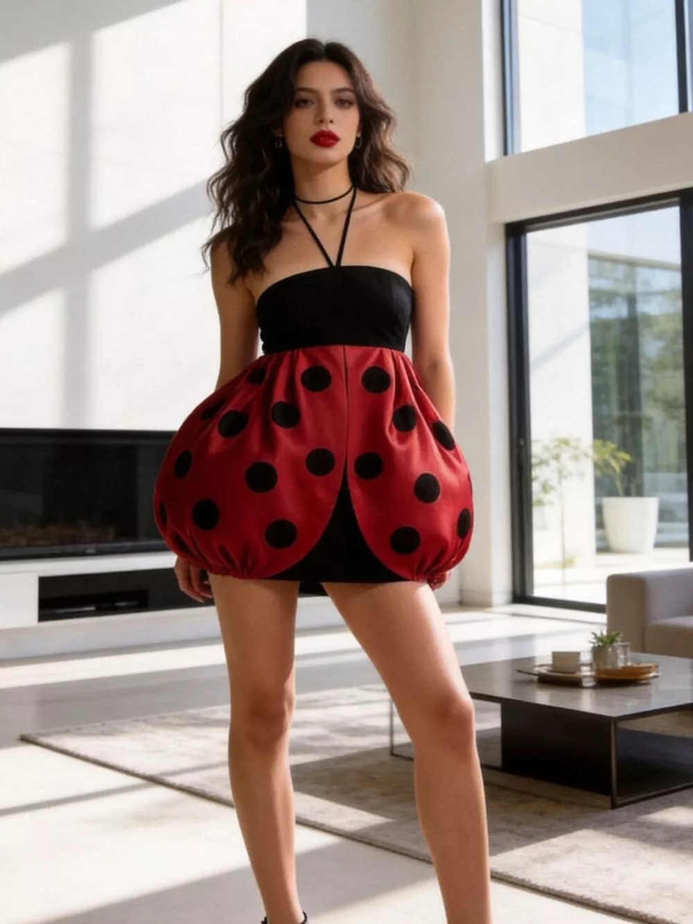 Halloween Ladybug Halter Neck Bubble Dress, image 9
