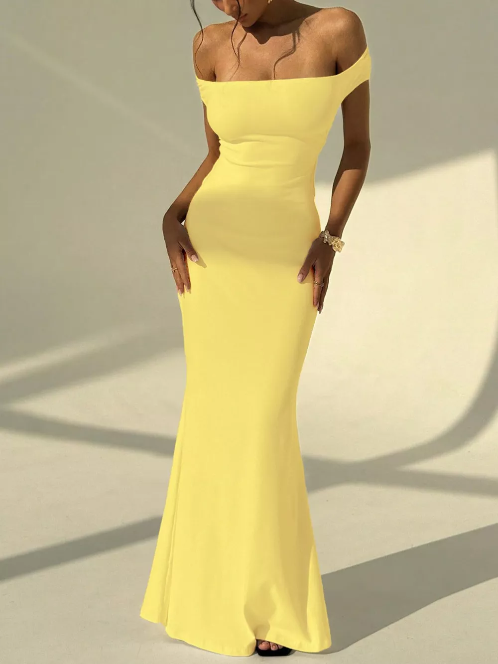 Backless Off-Shoulder Bodycon Mermaid Maxi Dress, image 21