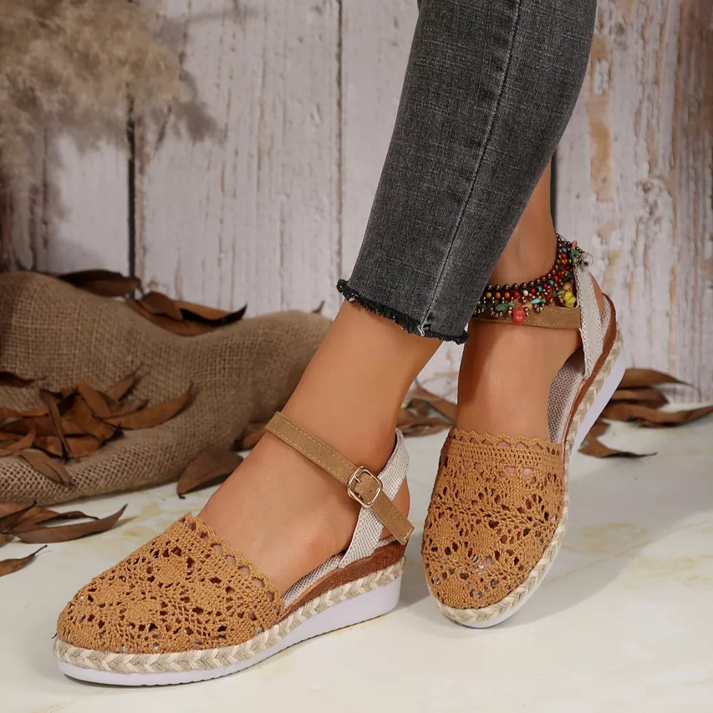 Round Toe Wedge Sandals