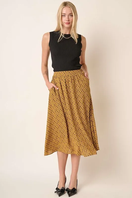 Printed Midi Skirt