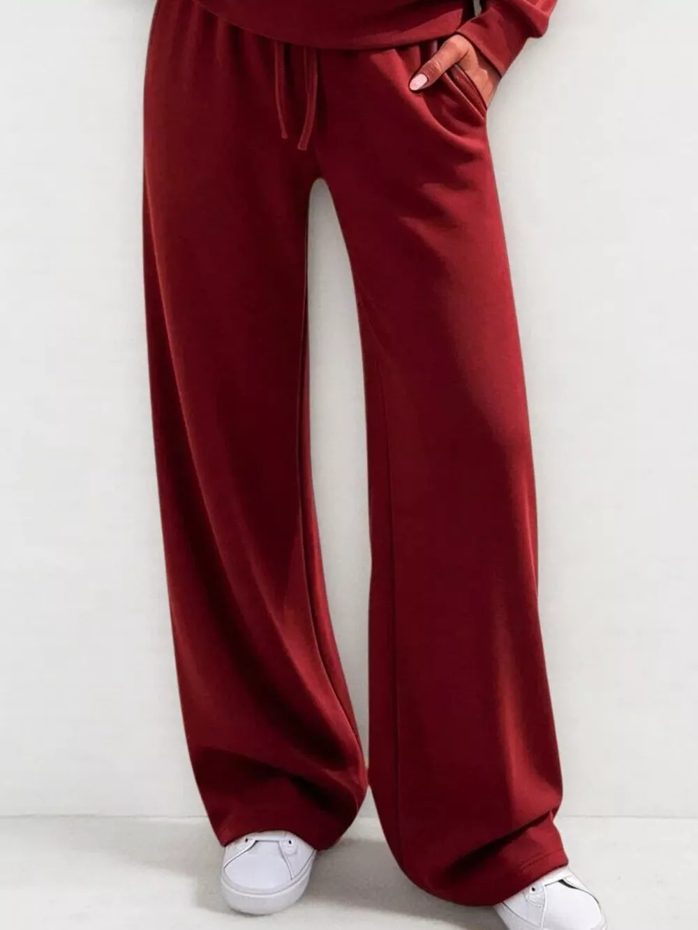 Button Detail Dropped Shoulder Top and Pants Set, image 23