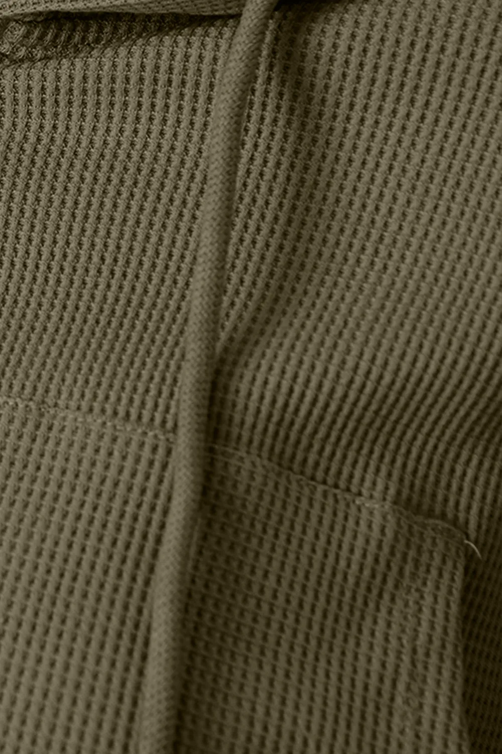 Waffle-Knit Drawstring Zip Up Hoodie, image 12