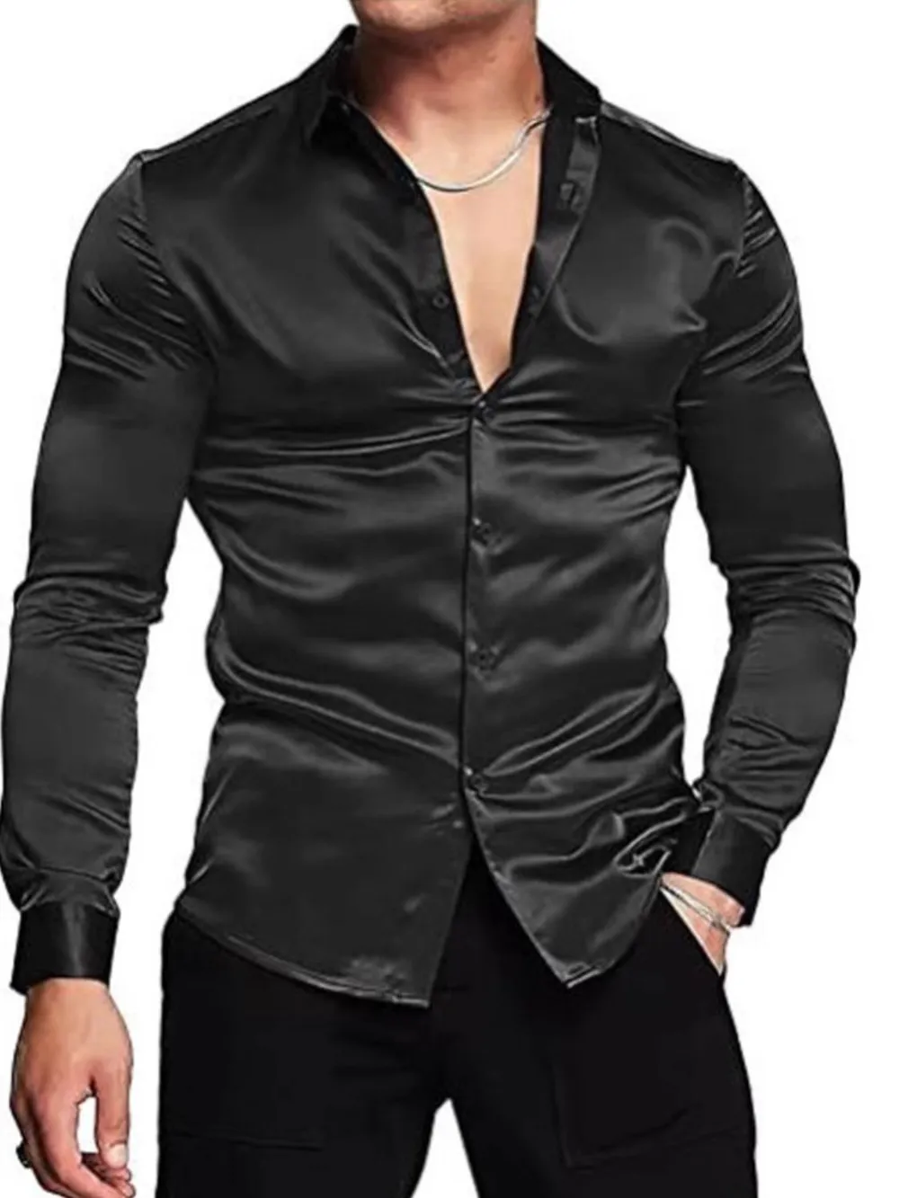 Men's Full Size Button Up Long Sleeve Shirt Plus Size, image 6