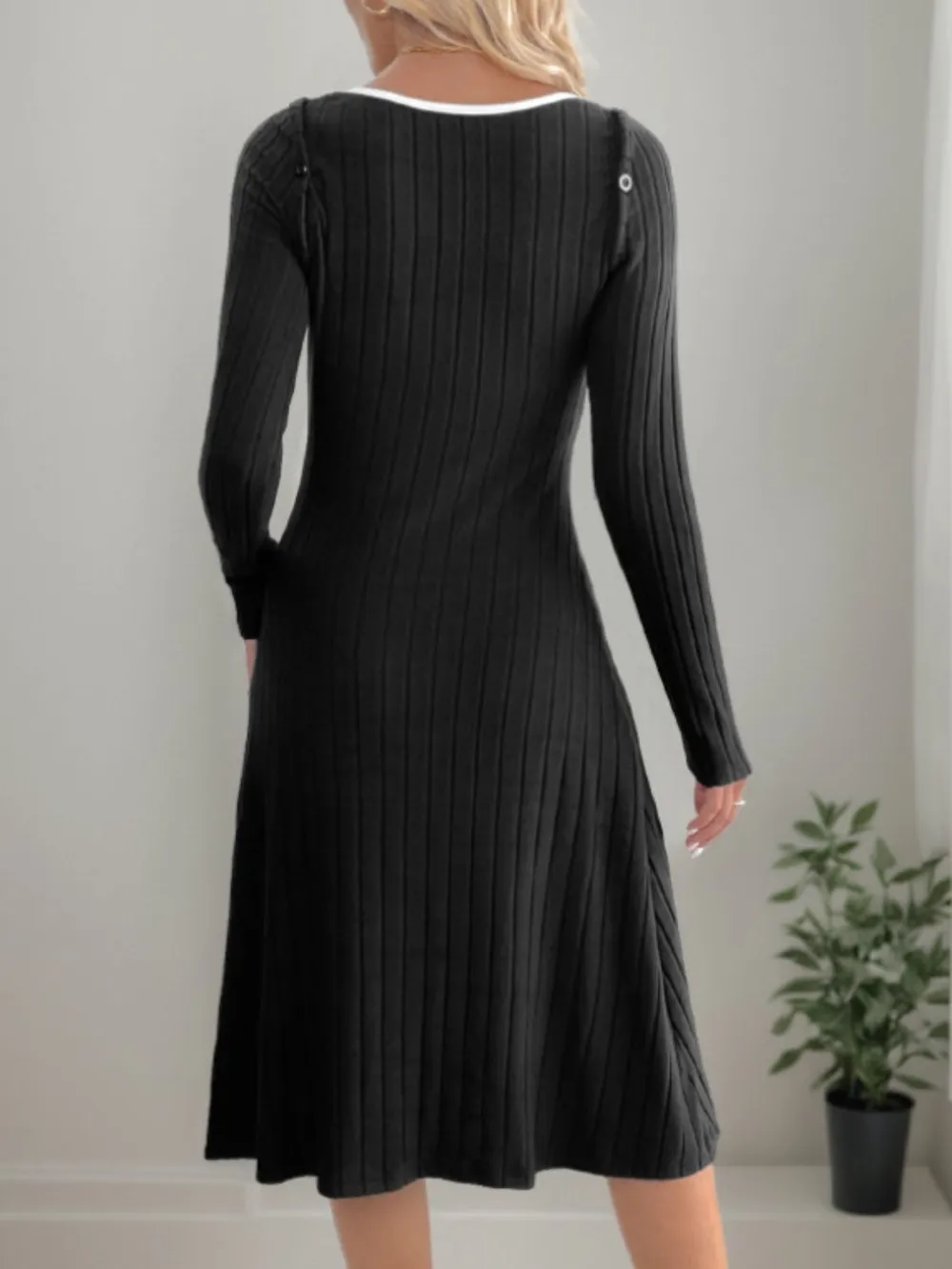 Slit Wide Strap Dress and Detachable Long Sleeves Set, image 2