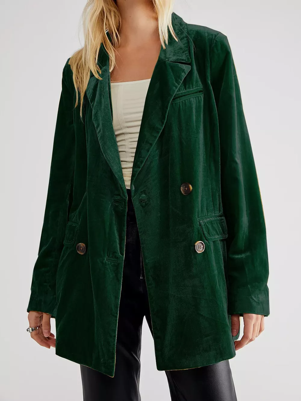 Lapel Collar Button Up Blazer, image 13