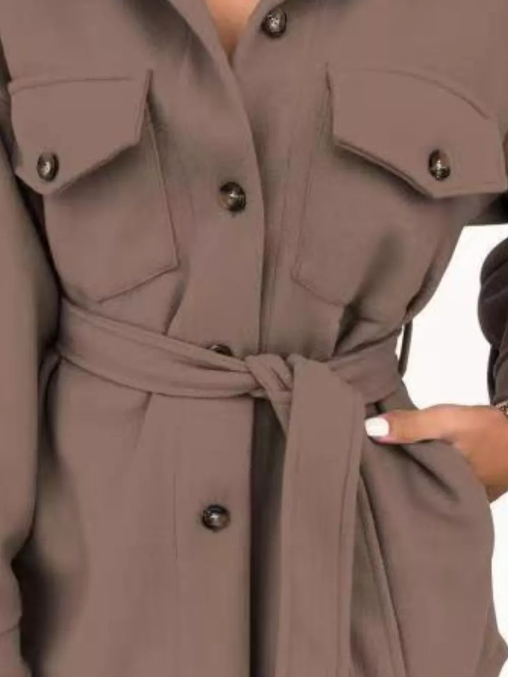 Button-Down Tie Waist Coat, image 22