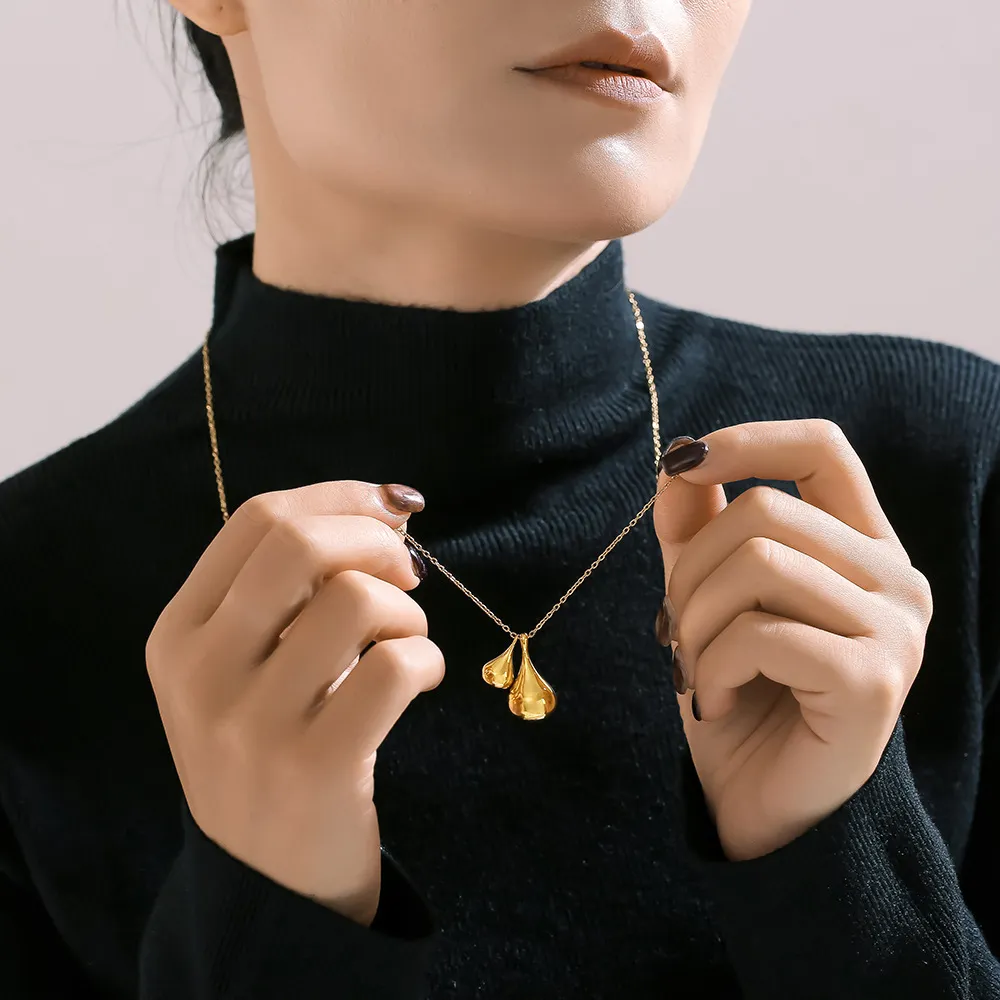 Stainless Steel Water Drop Shape Pendant Necklace, image 8