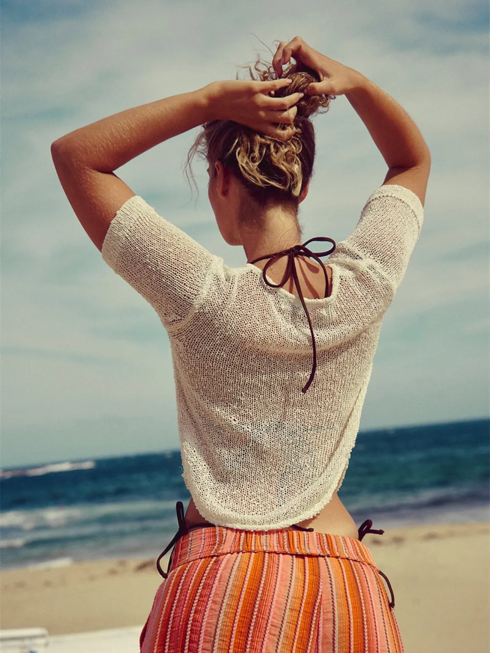 Notched Short Sleeve Knit Top, image 6