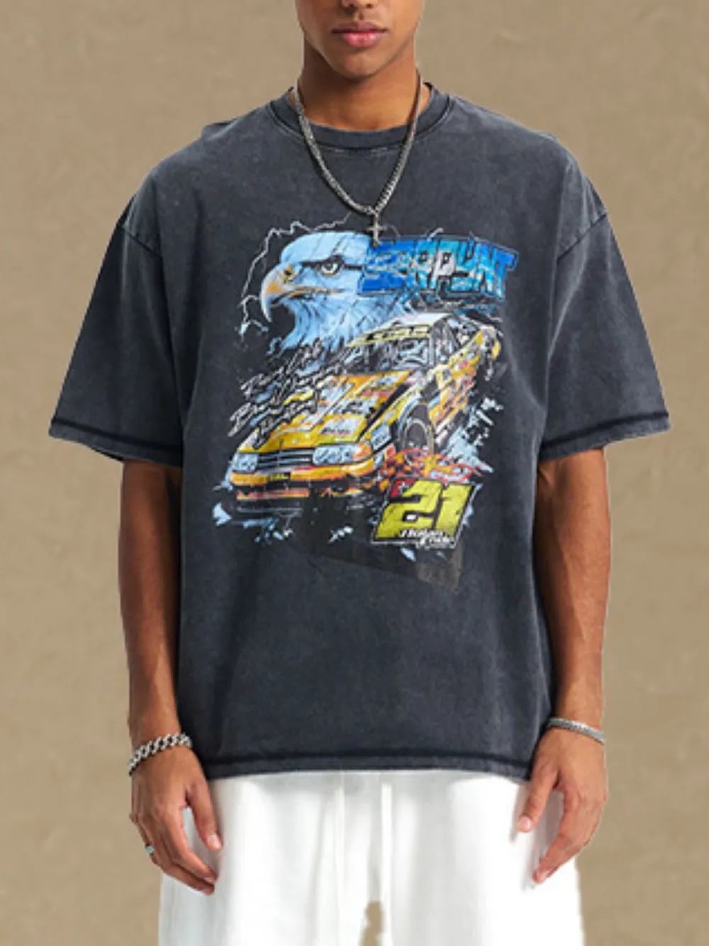 Men's Graphic Round Neck Half Sleeve T-Shirt, image 4