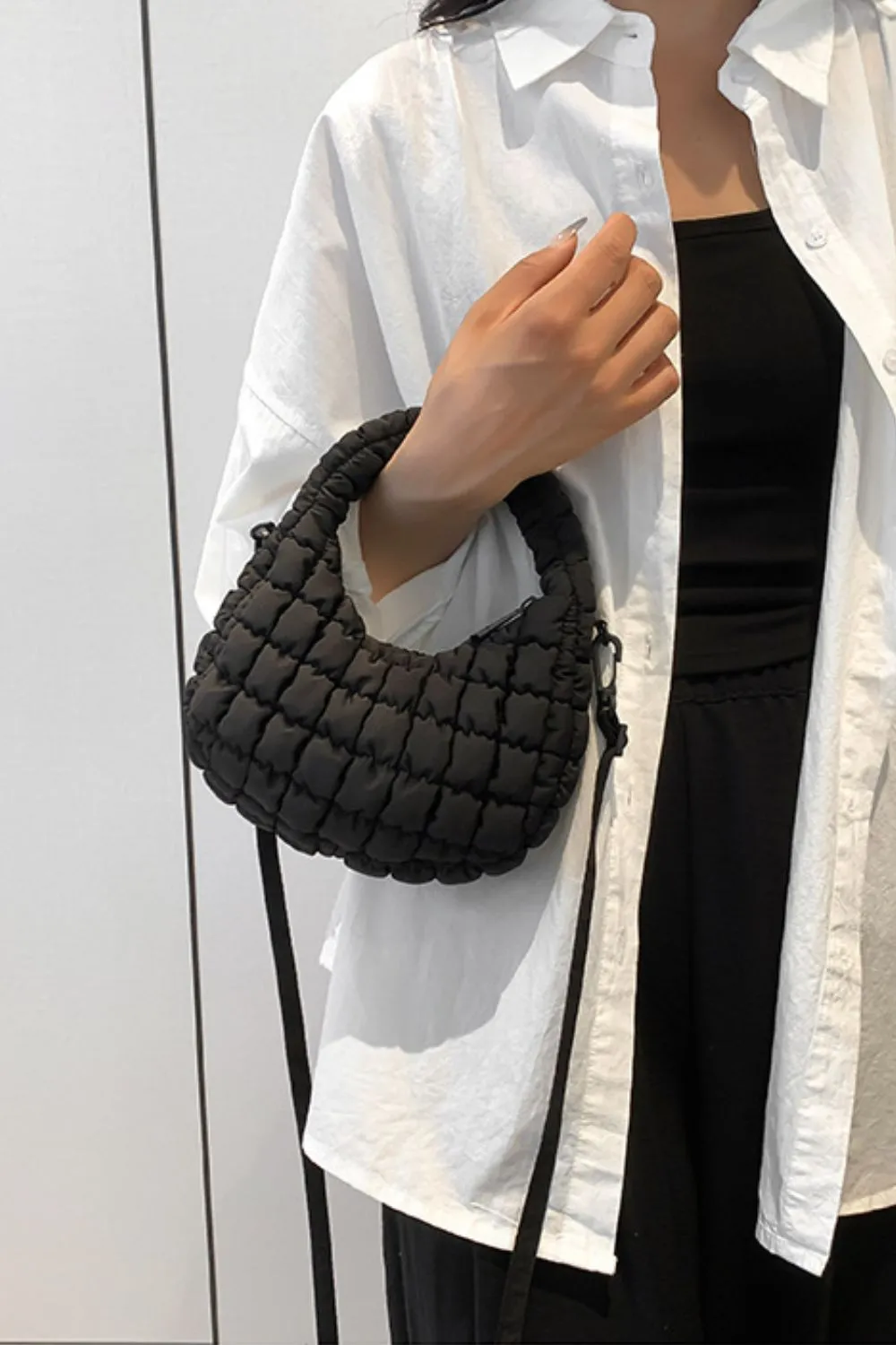 Quilted Puffy Removable Strap Crossbody Bag, image 22