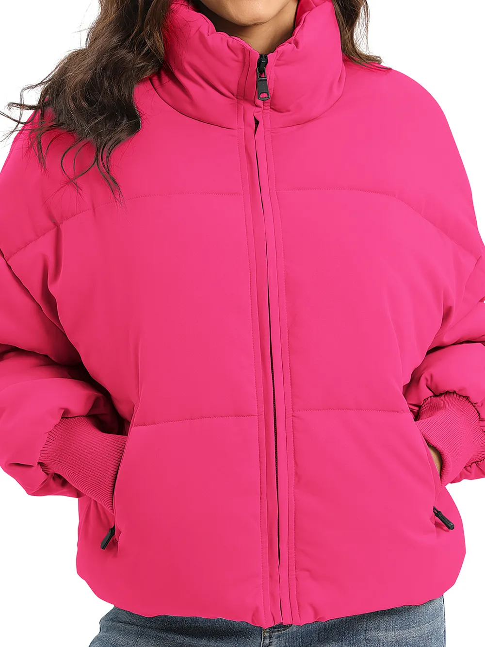 Zip Up Turtleneck Long Sleeve Puffer Jacket, image 22